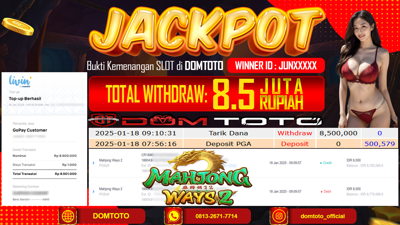 JACKPOT SLOT MAHJONG WAYS 2 18  JANUARI 2025